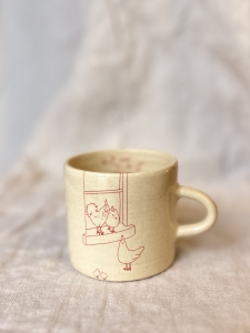 WIEJSKI KUBEK ESPRESSO KURKI W OKNIE